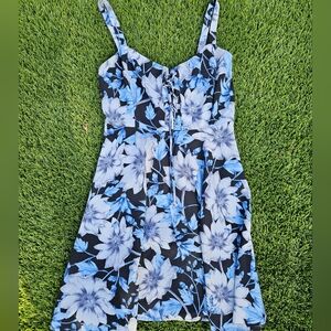 Urban Outfitters Black and Blue Floral Dress